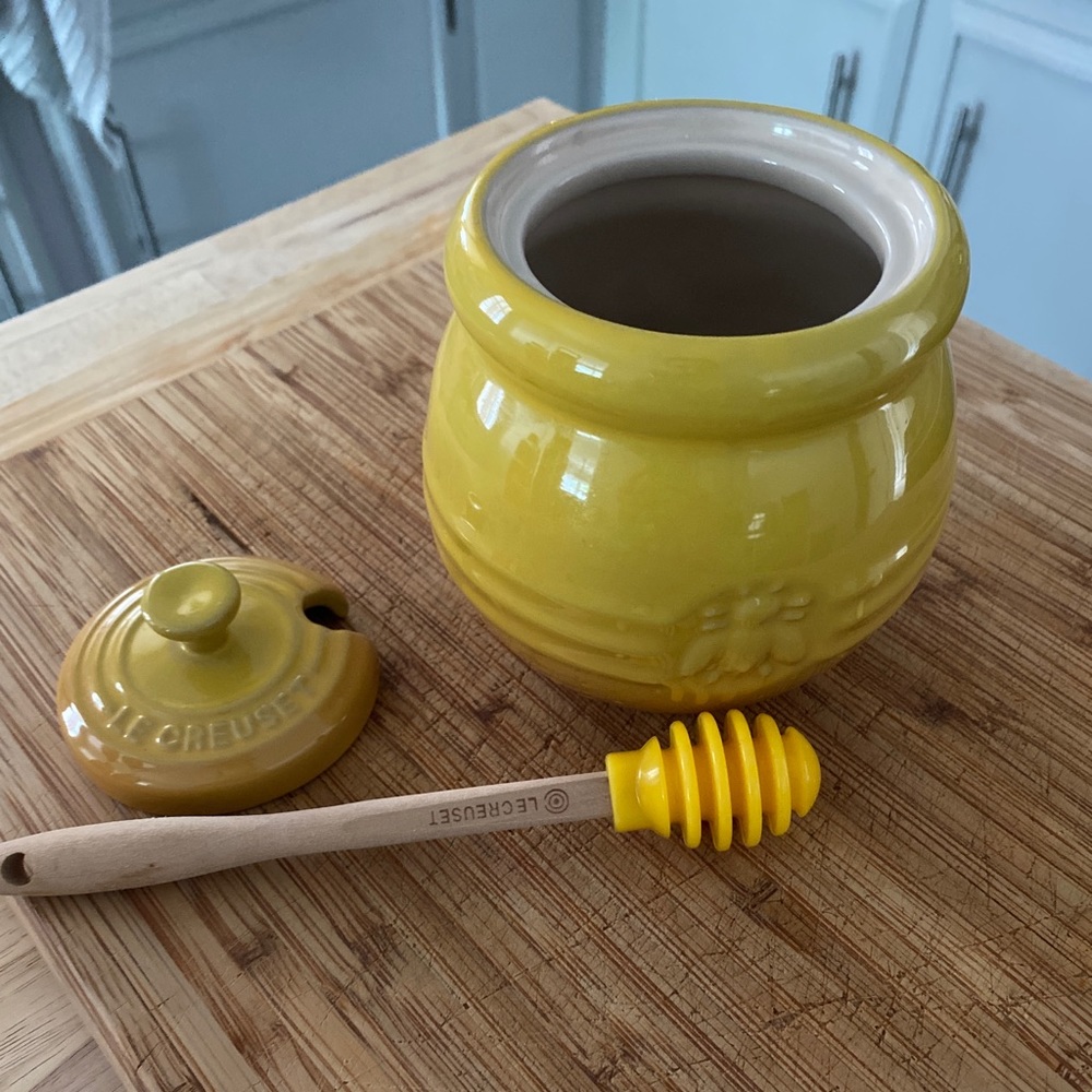 Le Creuset yellow honey pot